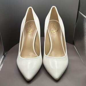 Sam Edelman Hazel Pointed Toe Pump, Bright White Leather, 9.5 WIDE